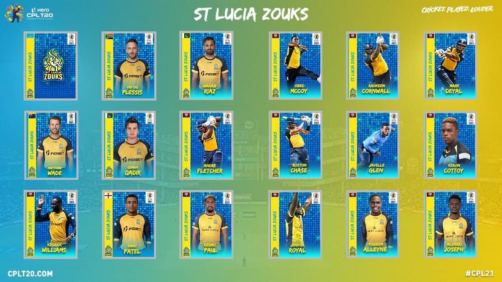 St Lucia Kings Squad 2021 (Zouks)