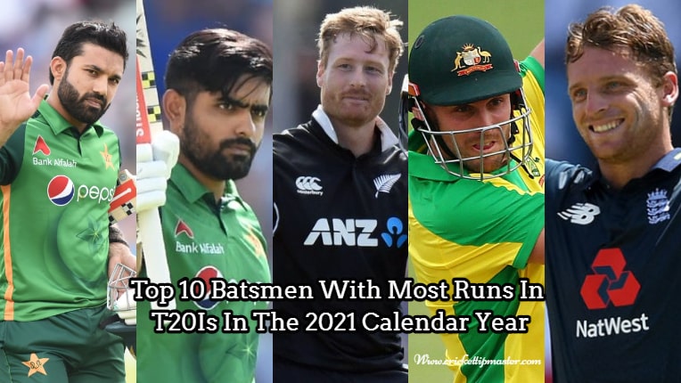 Top 10 Batsmen With Most Runs In T20Is In The 2021 Calendar Year