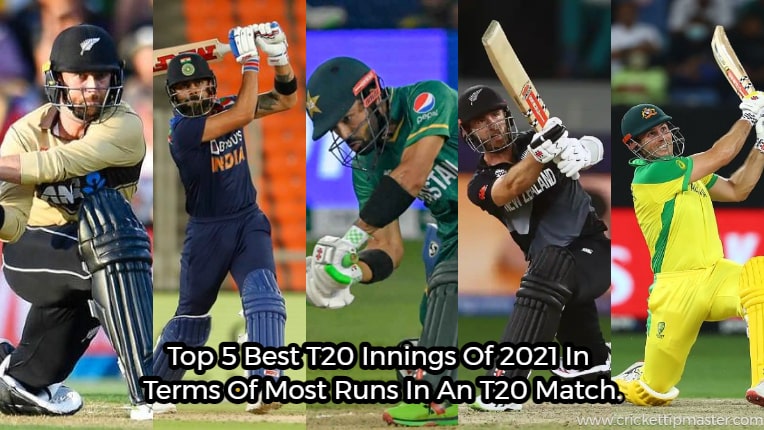Top 5 Best T20 Innings Of 2021 In Terms Of Most Runs In An T20 Match.