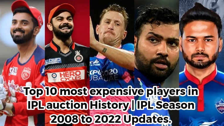 Top 10 most expensive players in IPL auction History _ IPL Season 2008 to 2022 Updates.